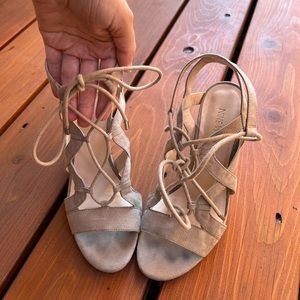 Nine West lace up wedges